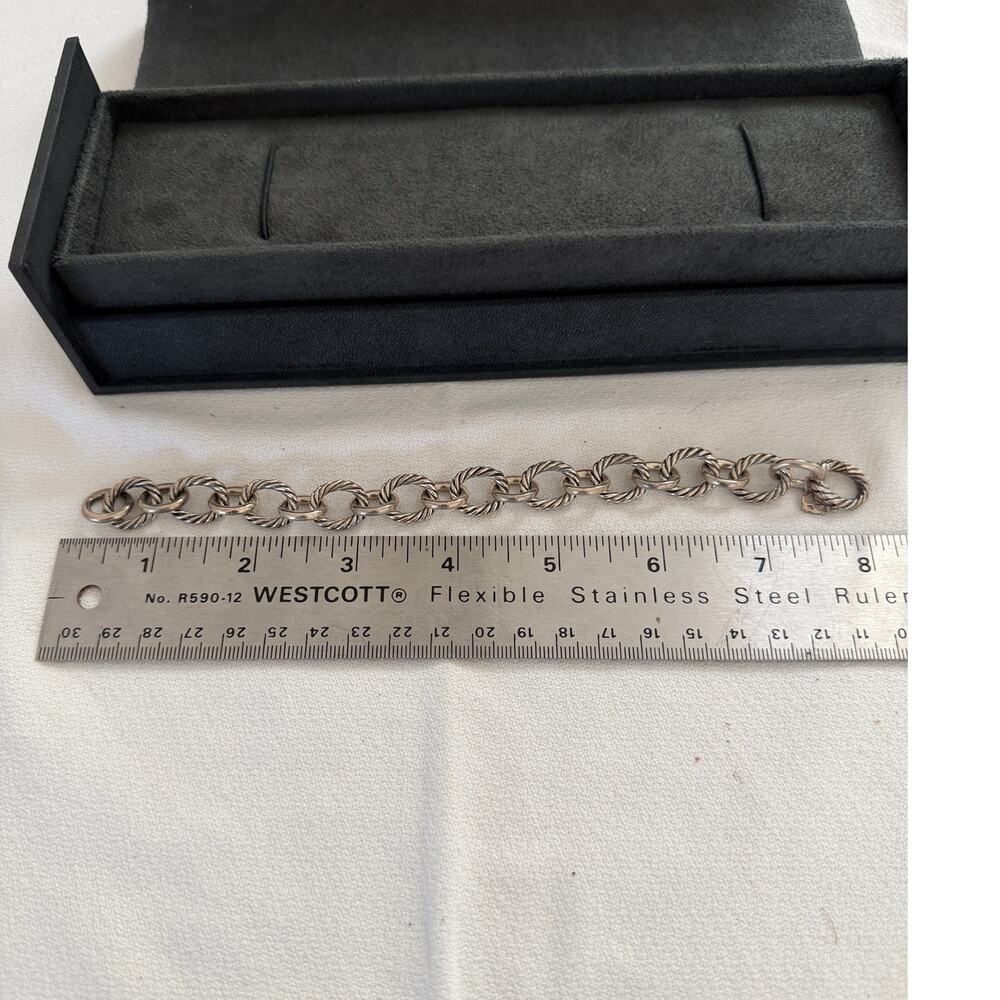 Estate David Yurman Sterling Silver (925) Oval Link 7.5" Bracelet with Gift Box - Picture 8 of 9